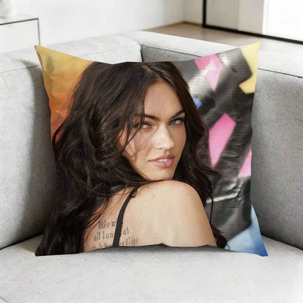 Megan FoxX Actor Model Square DoubleSided printed Pillow Case Bedroom Bedside Pillow Sofa Cushion Cover Gift