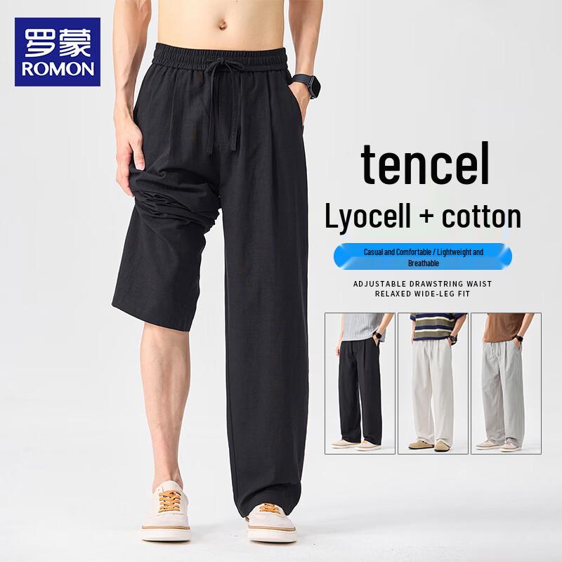 ROMON Men s Tencel Blend Straight Casual Pants XL