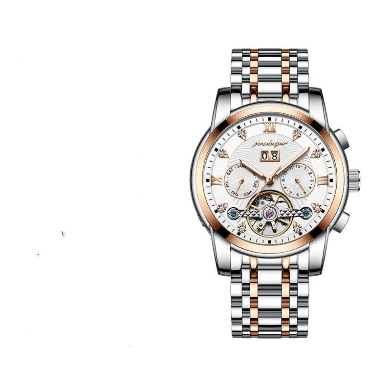 Top Brand New Men's Watch Automatic Mechanical Watch Tourbillon Waterproof Luminous Calendar Watch