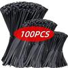 1000/100PCS Nylon Cable Ties Self-locking Cord Ties Straps Adjustable Cables Fastening Plastic Clamp Heat Resistant Wire Zip Tie