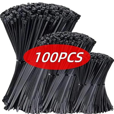 1000/100PCS Nylon Cable Ties Self-locking Cord Ties Straps Adjustable Cables Fastening Plastic Clamp Heat Resistant Wire Zip Tie