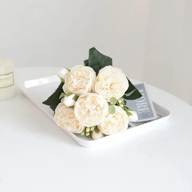 Fiore Artificiale Accessori per Fotografia di Matrimonio Decorazione Casa Nordica 30cm Rosa Persiana Finta Estetico Accessori Giardino delle Fate