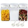 Takeya Official Storage Container 3-Piece Set Square 1.4L 1400ml Spoon FRESHLOK High Airtightness Sealed Refrigerator Protein Spices Seasoning Flour