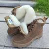 Men's Winter Non-Slip Fur Snow Boots - High-Top Wool and Velvet Outdoor Ice Fishing Shoes