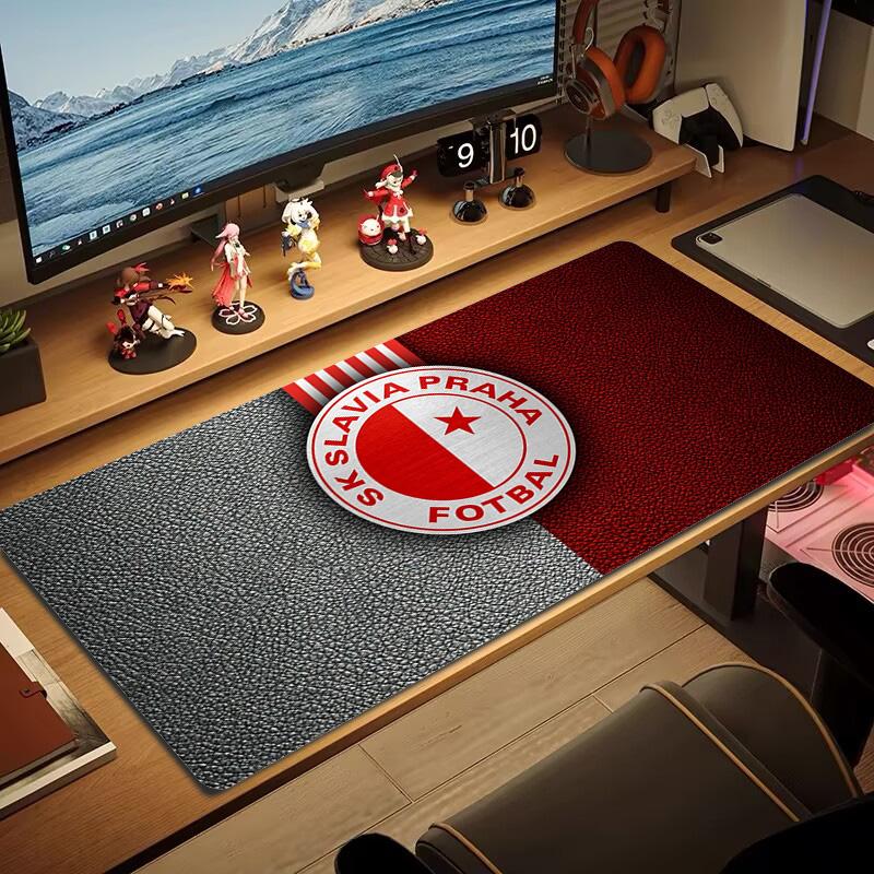 SK Slavia Praha Large Size Mouse Pad Large Gaming Table Cushion Non-slip Laptop Tablet Big Mousepad XXL Mat Mini PC Playmat With Lock edge