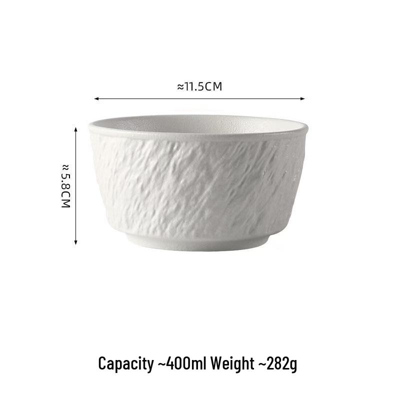 Nordic Style Large Ceramic Bowl: Round Underglaze Design, Thickened for Heat Resistance, Perfect for Soup, Salad, or Noodles.