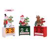 S-1Pc DIY Santa Snowman Wooden Christmas Countdown Calendar Tabletop Ornaments Xmas Gifts For Kids Holiday Home Decor