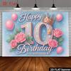 2D flat surface 1 piece of background cloth for a 10th birthday party suitable for home and office settings