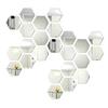 24PCS Hexagon Mirror Wall Stickers Acrylic Sticker Decoration for Home Living Room Bedroom Decor