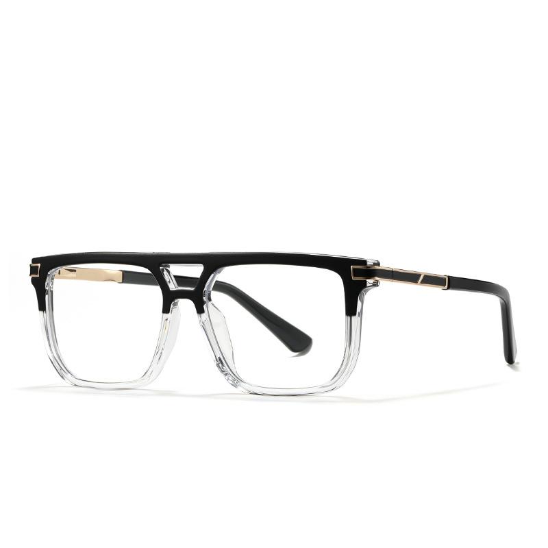 

New Brand Design Oversized Double-Beam Square Frame Hyperopia Eyewear Photochromic Anti Blue Light Computer Men Reading Glasses 0