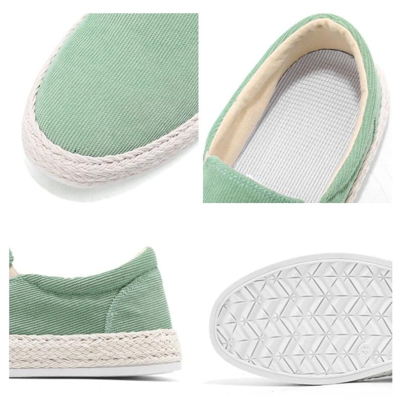 Men's Sneakers Canvas Shoes Outdoor Casual Shoes Fisherman Linen Mens Flat Shoes Slip-on Male Loafers Summer New Tenis Masculino