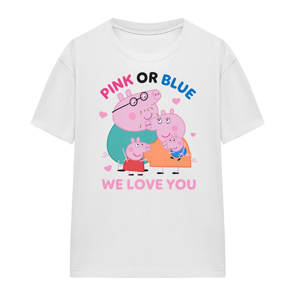 Peppa Pig Womens/Ladies Pink Or Blue We Love You Family T-Shirt