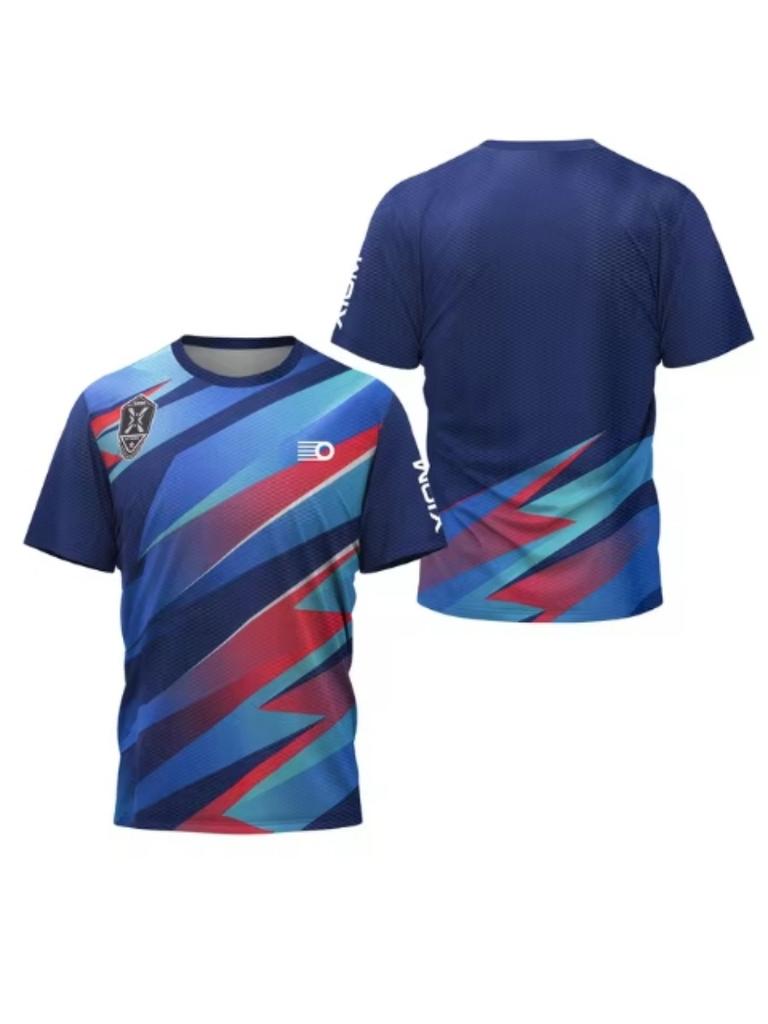 Summer 3D Printing Neon City High Performance Men's Table Tennis T-shirt Summer Badminton T-shirt Men Top Table Tennis Club Quick Dry Short Sleeve