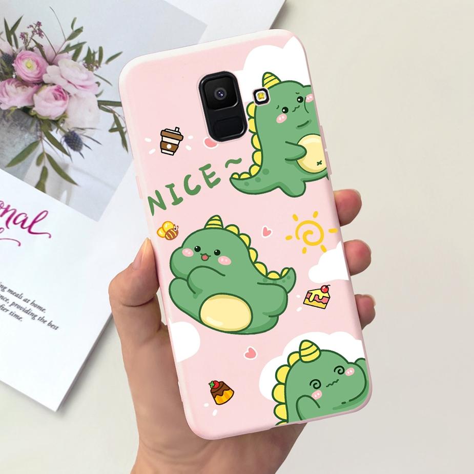 For Samsung Galaxy A6 Plus 2018 Case SM-A605F Cute Dinosaur Cartoon Cover Soft TPU Phone Case For Samsung A6 2018 A600F A6+ Bags