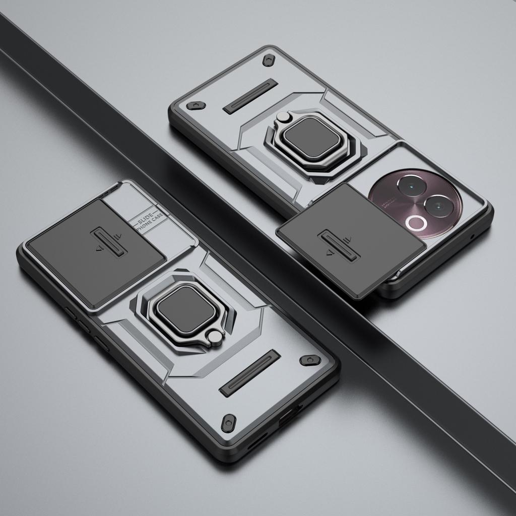 For Vivo V30E 5G Cover For Vivo V30E Case 6.78 Inch Lens Sliding Window Protector Armor Shockproof Holder Magnetic Bumper