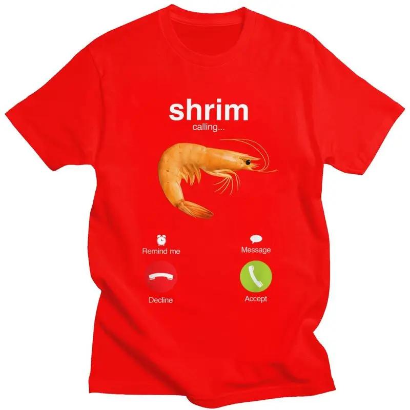 Shrim Is Calling T Shirt Κοντομάνικο Αστείο T-shirt με Meme Γαρίδας Streetwear Μπλούζες για Σύζυγο Αγοράκι Λεπτή Εφαρμογή Αισθητικά Ρούχα