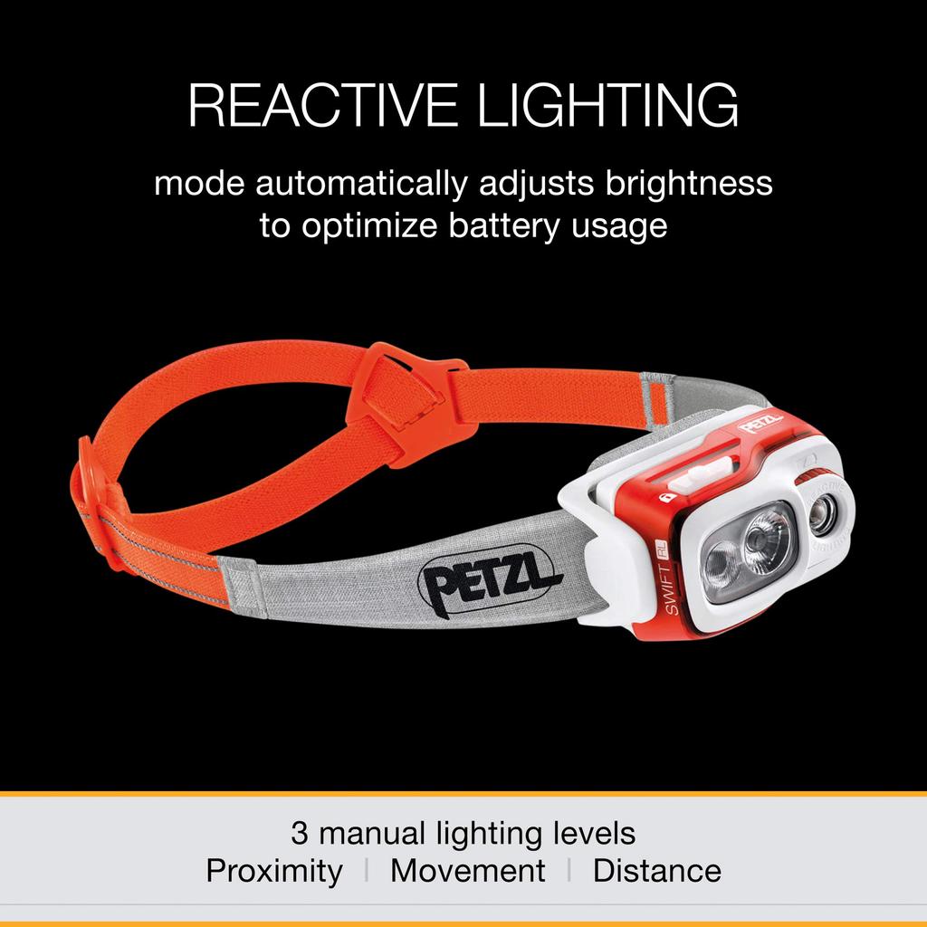 PETZL Swift RL Performance Series Orange Headlamp