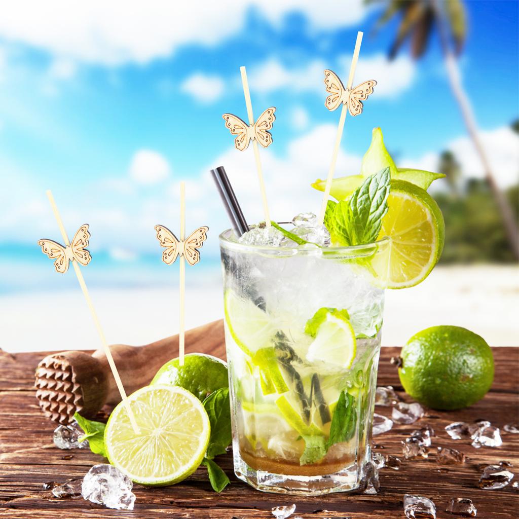 200 Pieces Cute Cocktail Picks For Drinks Wooden Cactus Shaped Fruit Picks Cake