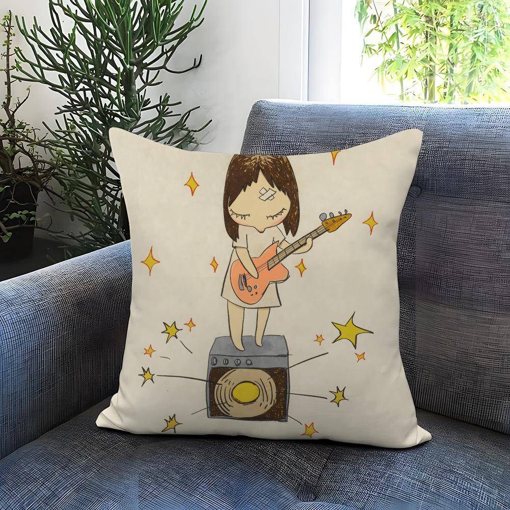 POPULAR Y-YYoshitomoo Naraa Cushion Cover Comfortable Reversible Pillow Cover Ideal for Car Sofa Bedroom & Beyond