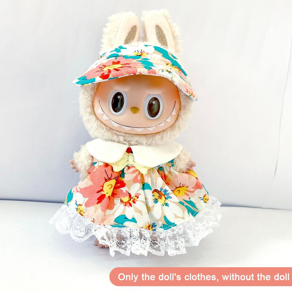 For 17cm Labubu Doll Clothes Fashion Clothes Shirts Dresses Doll Clothes Color Match Shorts Dolls Accessories Cute Decoration Little Clothes