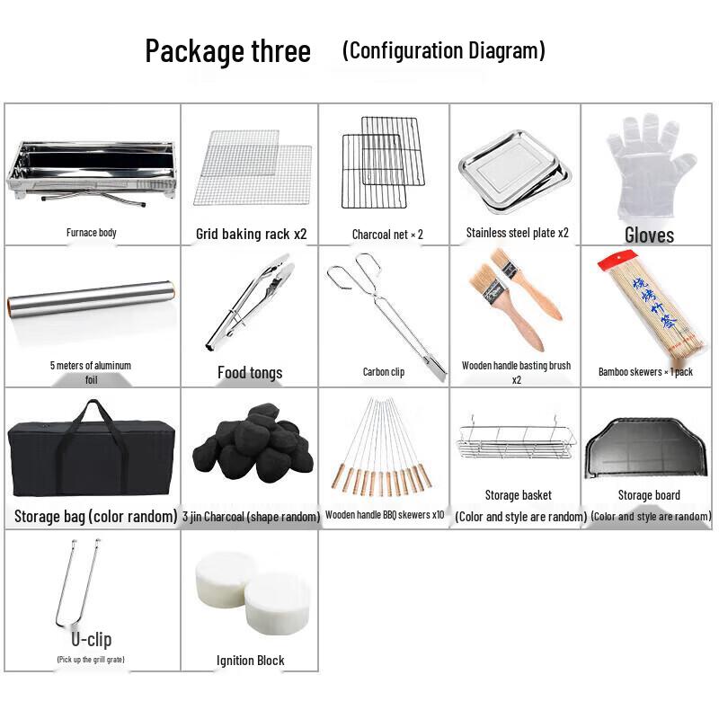 Portable Foldable Stainless Steel BBQ Grill