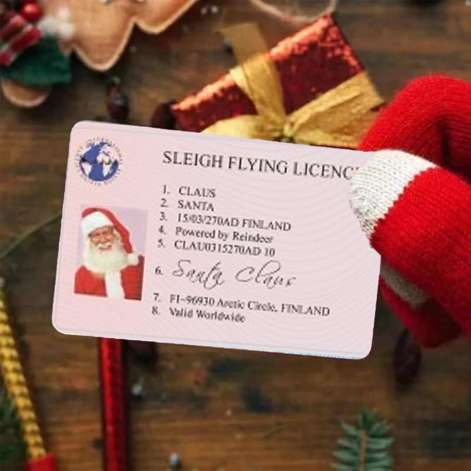 

Креативные летные права Санта-Клауса-10 шт., водительские права в сочельник, рождественские подарки для детей, украшение для рождественской елки