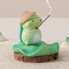 Yousheng Frog/Tortoise Incense Stick Holder with Lotus Leaf Phone Holder Cute Resin Desk Ornament for Home Office Table Shelf Decor