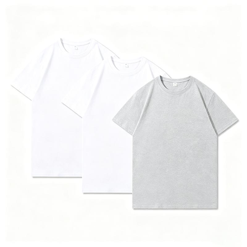 3PCS Summer Cotton T-shirt Men Women T-shirts Fashion Harajuku Short-sleeves Solid Color Tops