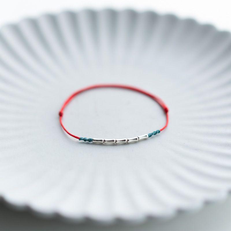 

Браслет Shandiao Star из стерлингового серебра с бамбуком и бусинами удачи, плетеный браслет-анклет из красной веревки, женский бамбуковый браслет, аксессуары в новом китайском стиле [Red] Star Bamboo hand rope