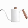 304 Stainless Steel Hand Brewed Coffee Pot Solid Wood Handle 600ml Capacity Milk Foam Kettle with Scale Long Spout