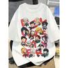 Demon Slayer Summer Anime Printed Men and Women Tshirt Couple Street Oversized Fashion Casual Parent Child Top Harajuku Y2K