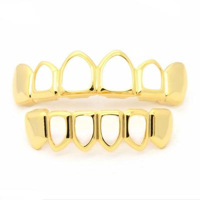 Içi boş üst alt Grillz Hip Hop Cosplay kostüm rapçi aksesuar diş dekorasyon için uygun