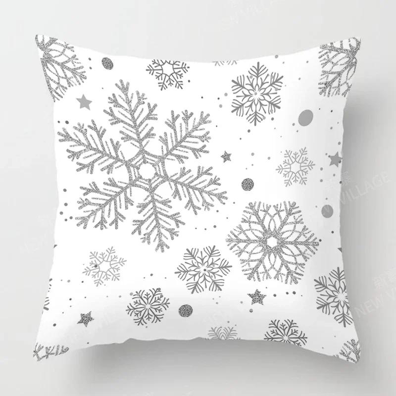 Christmas Series Throw Pillow Cover With Short Plush Print Living Room Sofa Decoration Cushion Cover Pillow Covers Decorative