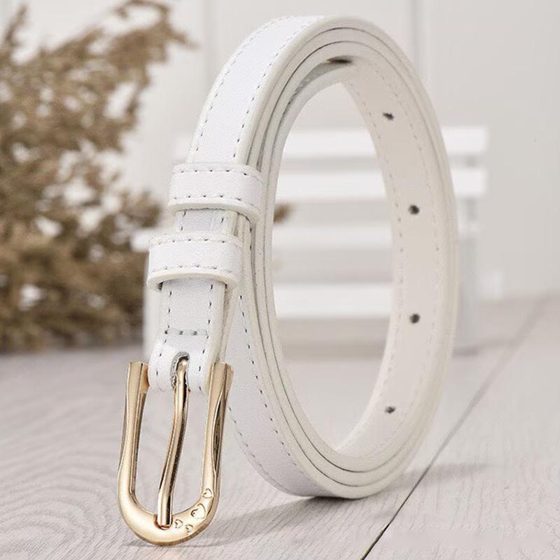 

1Pc 105CM 7 Candy Colors Womens PU Leather Belt Skinny Thin Dress Belt Waist Belt Waistband Skirt Jeans Waist Accessories белый