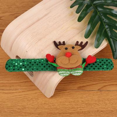 Natal tapa pulseira colorido led brilhante papai noel boneco de neve rena urso boneca ajustável crianças adultos snap band fontes de festa