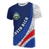 Modisches Costa Rica Flagge 3D Gedrucktes T-Shirt Herren Kleidung Lässige Oberteile Costa Ricanisches Emblem Grafik Übergroß Rundhals T-Shirts