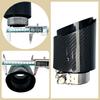 1 Pcs Universal Car Carbon Fibre Tail Throat Stainless Steel Bright Black Twill Glossy Muffler Exhaust Nozzle Tip
