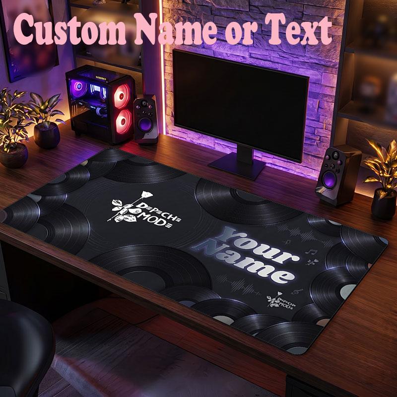 Depeche Mode Customized Name Text Mouse Pad, Large Desk Mouse Mat Personalized Home Office Present