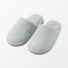 MUJI Washable Cotton Tile Slippers with Front Size Room Shoes Closure, Green, M, 84770548,