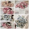 DIY Wedding Ornament Bridal Bouquet Artificial Peony Flower Home Decoration Tea Rose Buds Floral Arrangement