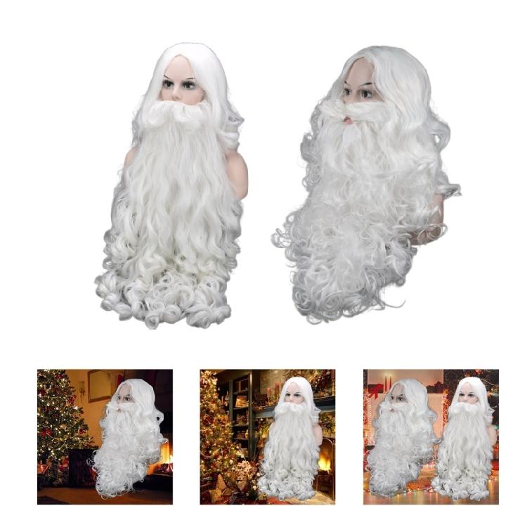 White Santa Beard and Wig Set Christmas Clause Cosplay Costume Accessories
