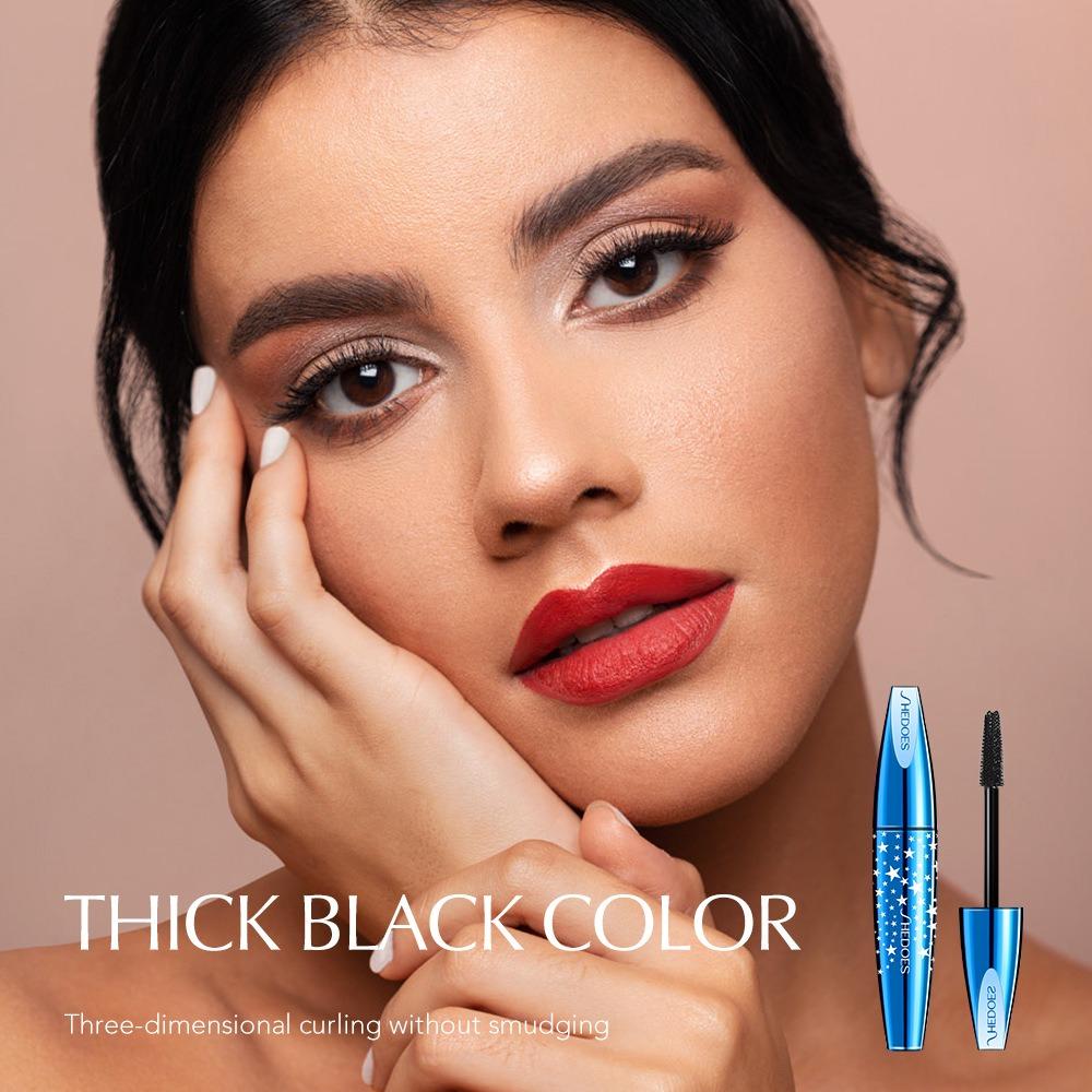 Star Blue Mascara 4D European and American Popular Mascara Thick Elongated and Long-lasting Large Eyes Mascara Stage Makeup Sensation