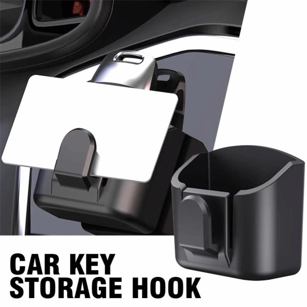 With Hanging Hook Car Interior Storage Box Adhesive Mount Dashboard Organizer Universal Fit