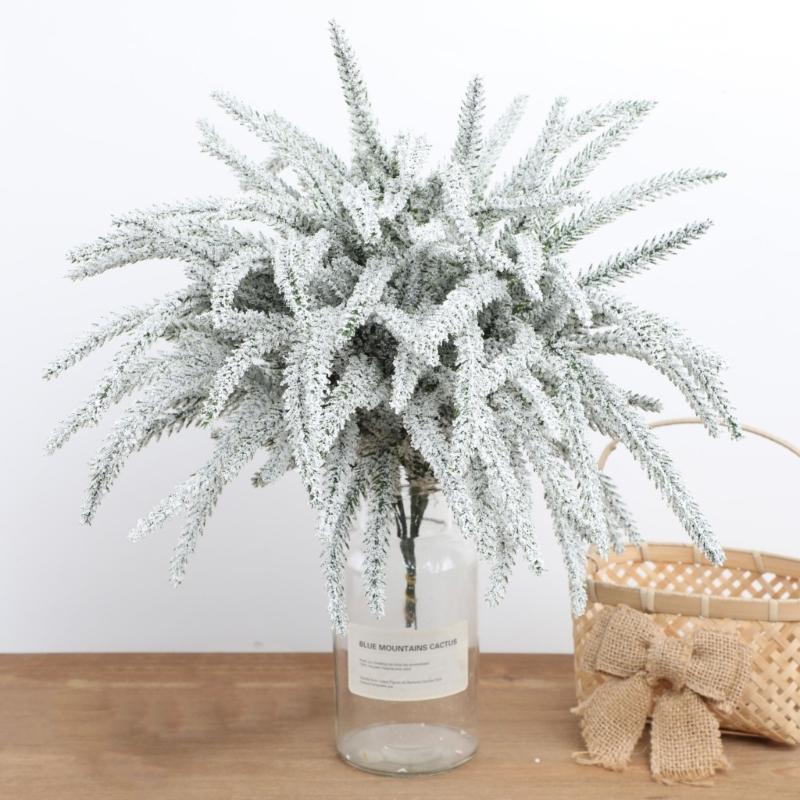 40Pieces Faux Pine Stems For Christmas Tree Decors Realistic Needle Weather Resistant Long Time Holiday Ornament