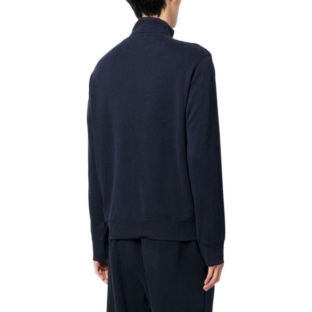 Polo Ralph Lauren FW22 Solid Color Small Pony Embroidered Half-Zip Sweatshirt Men sweatshirt Navy-Blue 710812963-003
