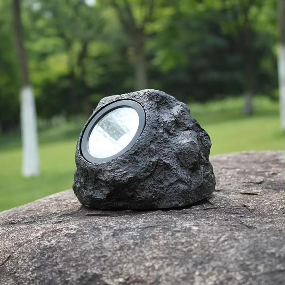Waterproof Solar Powered Light Resin Rock Stone Stone Solar Light Simulation Stone Lights  Garden