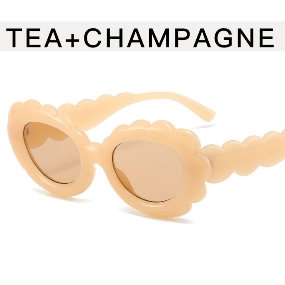 Fashion Sun Glasses Jelly Color Sunflower Flower Sunglasses New Oval Cloud Shape Sunglasses