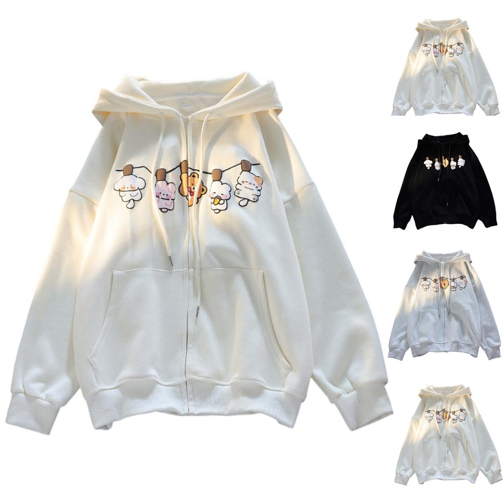 Ladies Fashion Casual Long Sleeve Round Neck Hoodie Pullover Top With  Pockets