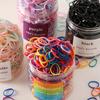 500pcs Mini 1.52cm Elastic Hair Ties - Assorted Pastel & Vibrant Colors, Rice White & Black