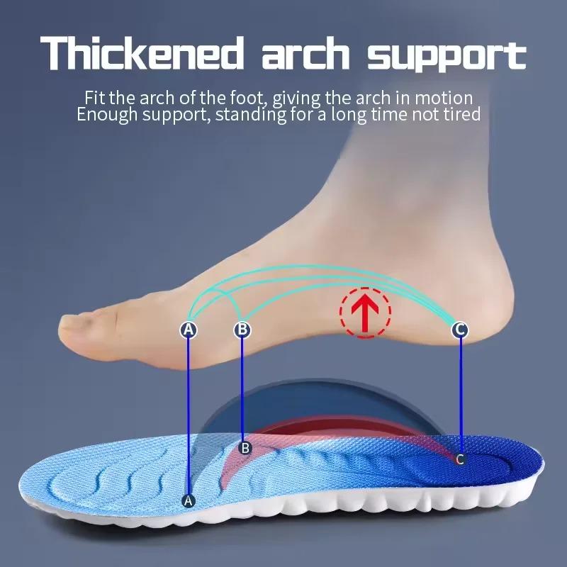 4D Cloud Technology Sport-Einlegesohlen für Schuhe, PU-Sohle, weich, atmungsaktiv, Stoßdämpfung, Kissen, Laufen, orthopädische Pflege-Einlegesohlen
